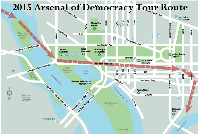 2015 Arsenal of Democracy Tour Route